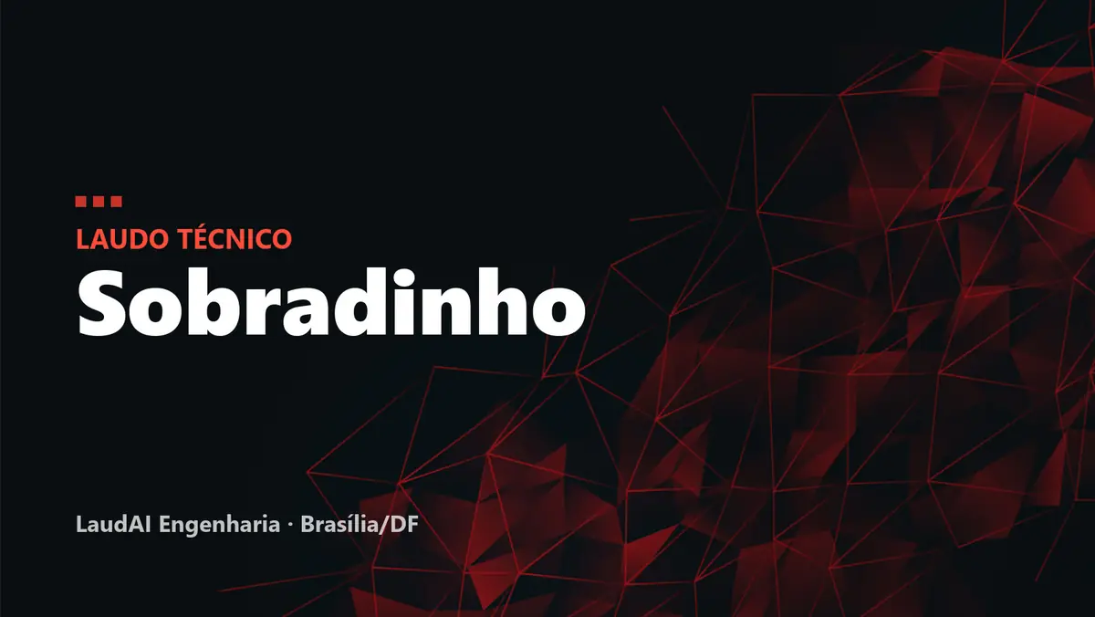 Capa com o texto "Laudo técnico: Sobradinho" sobre fundo preto com malha geométrica vermelha